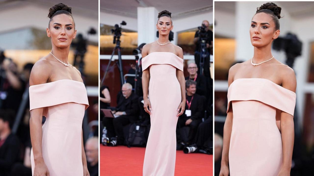 Dalia Kaddari sfila sul red carpet del festival del cinema di Venezia