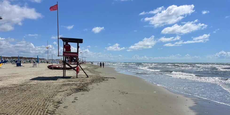 La spiaggia ieri mattina (2 settembre)