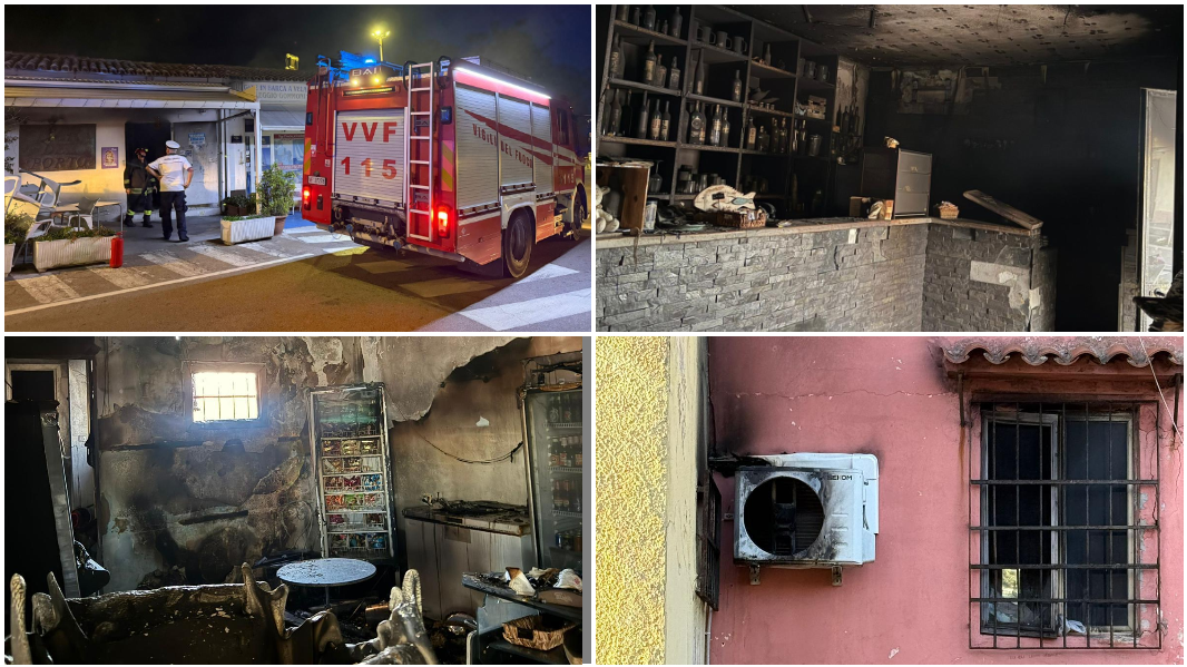 Palau, a fuoco il bar del porto