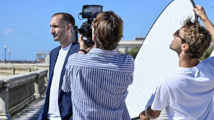 Giorgio Chiellini sul set