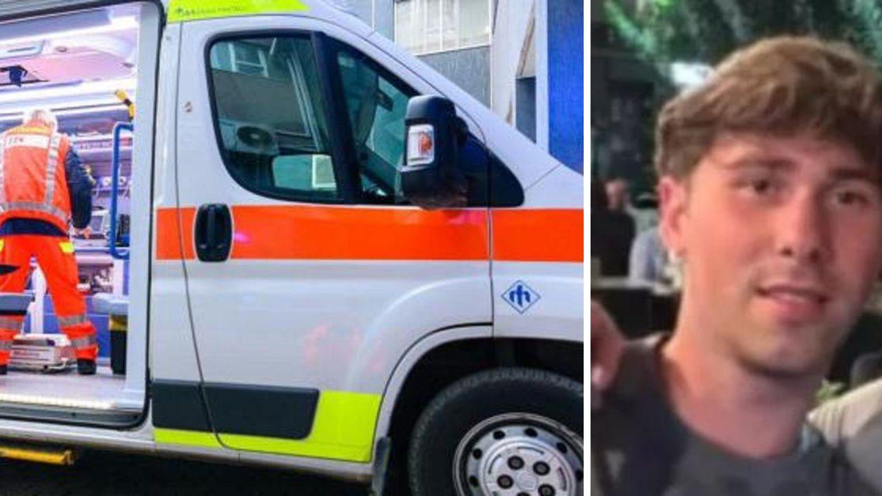 Un'ambulanza e la vittima