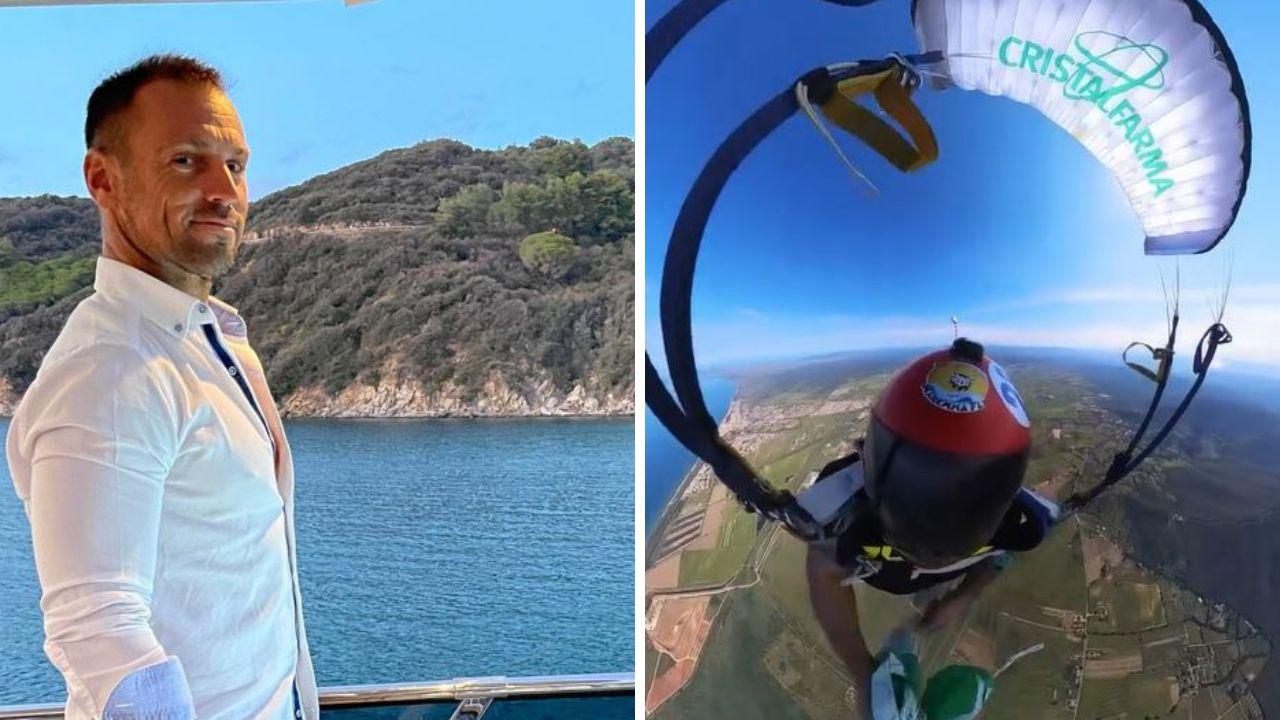 
	Sandro Bigozzi, a destra durante un lancio

