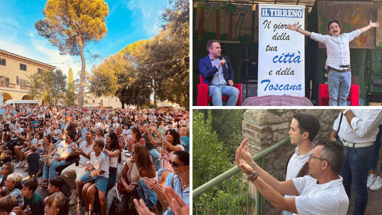 Il pubblico, Canini sul palco con Tommaso Silvi e nel borgo con il sindaco Arcenni