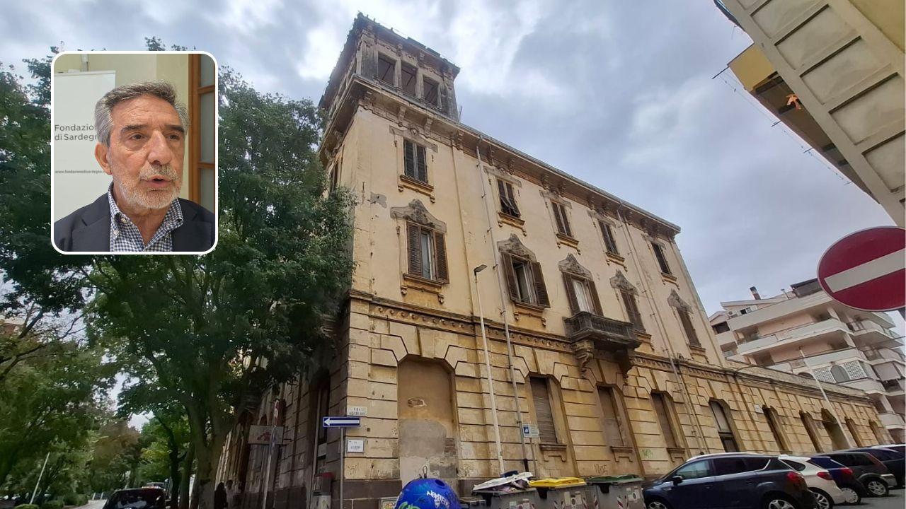 Il palazzo, nel riquadro Giacomo Spissu <em><strong>(foto Ivan Nuvoli)</strong></em>