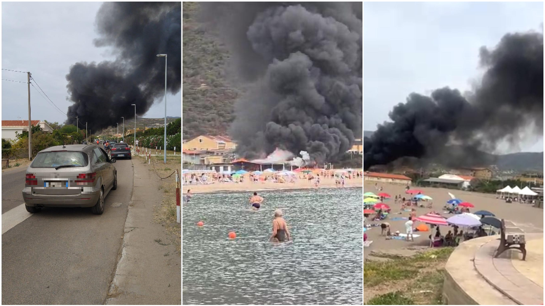 Paura a Bosa Marina: a fuoco il bar-ristorante sulla spiaggia – VIDEO