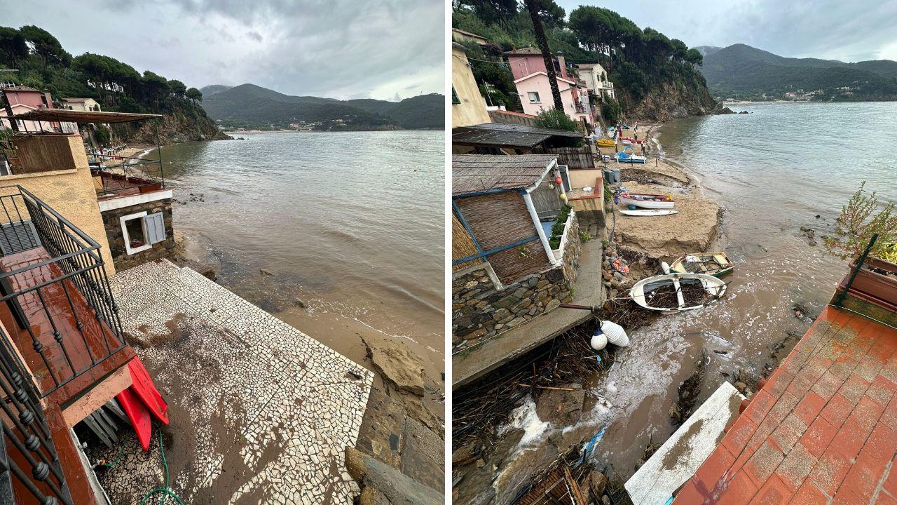 Forno, la spiaggia devastata dal maltempo