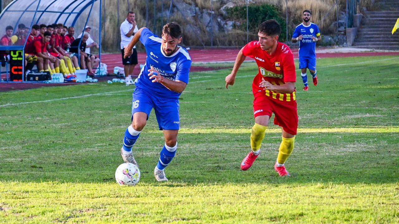 Un momento della gara di Coppa Italia tra Tempio e Calangianus