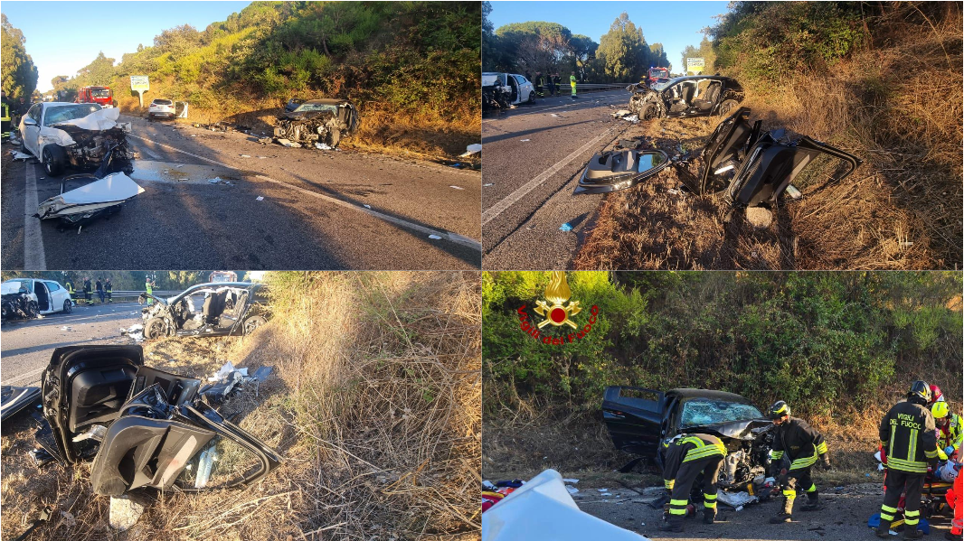 Incidente stradale alle porte di Nuoro, tre auto coinvolte e nove feriti: gravissima una donna