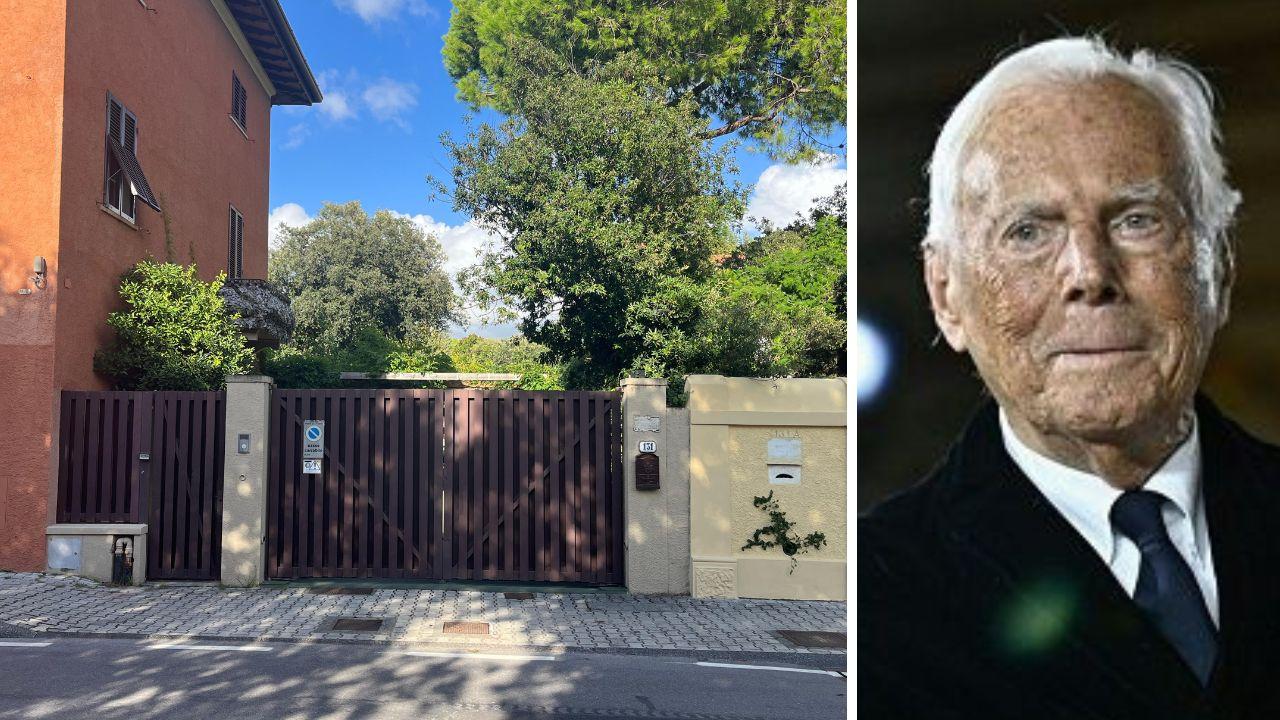 Il cancello della villa sul viale Morin a Forte dei Marmi e Giorgio Armani
