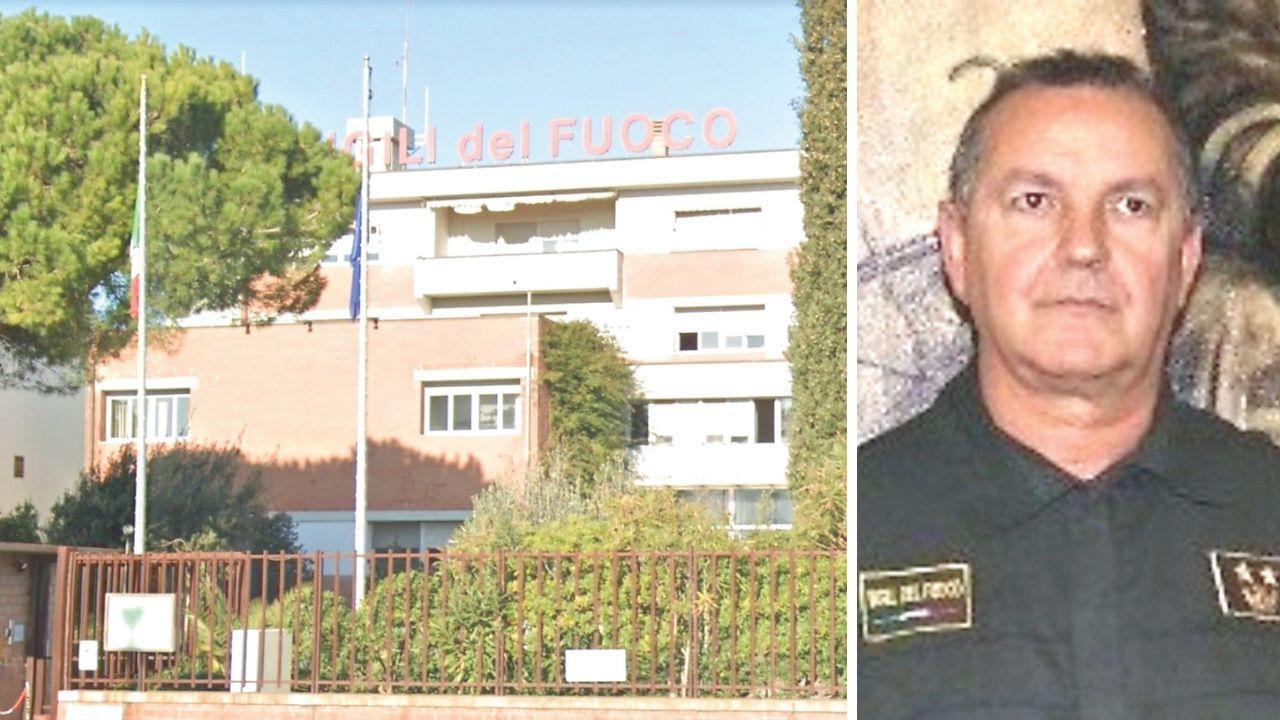 A sinistra la caserma dei vigili del fuoco di via Campania, a destra Giuseppe Mazzotta