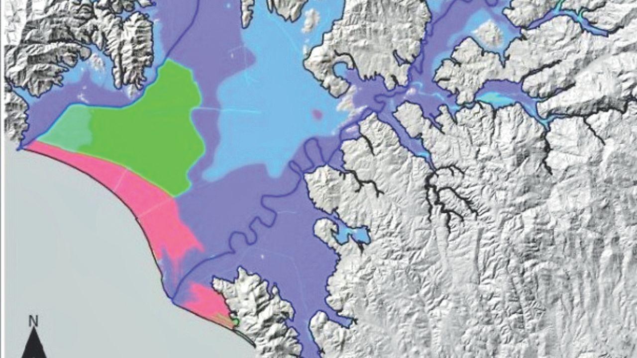 Localizzazione dell’acquifero nella pianura di Grosseto e relativo schema geologico