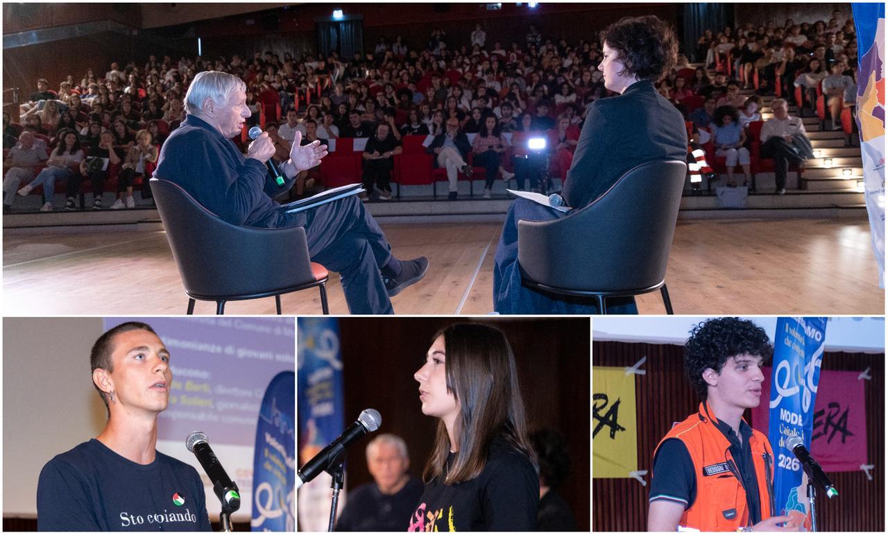 Don Luigi Ciotti davanti a 400 studenti modenesi: «Siate formiche, donate voi stessi agli altri»