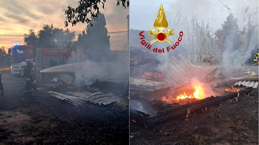 Incendio devasta un capannone agricolo
