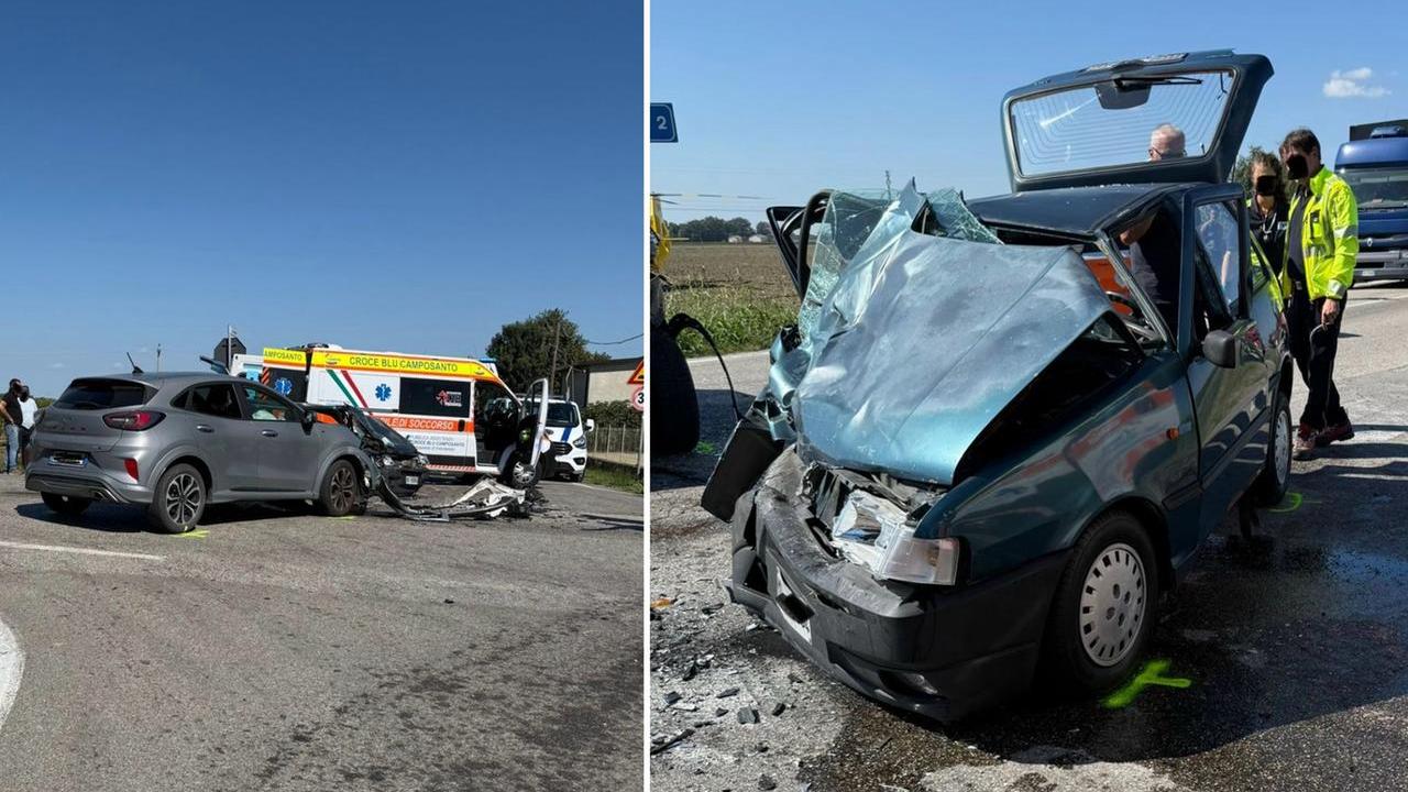 L'incidente in via Cavezzo-Camposanto