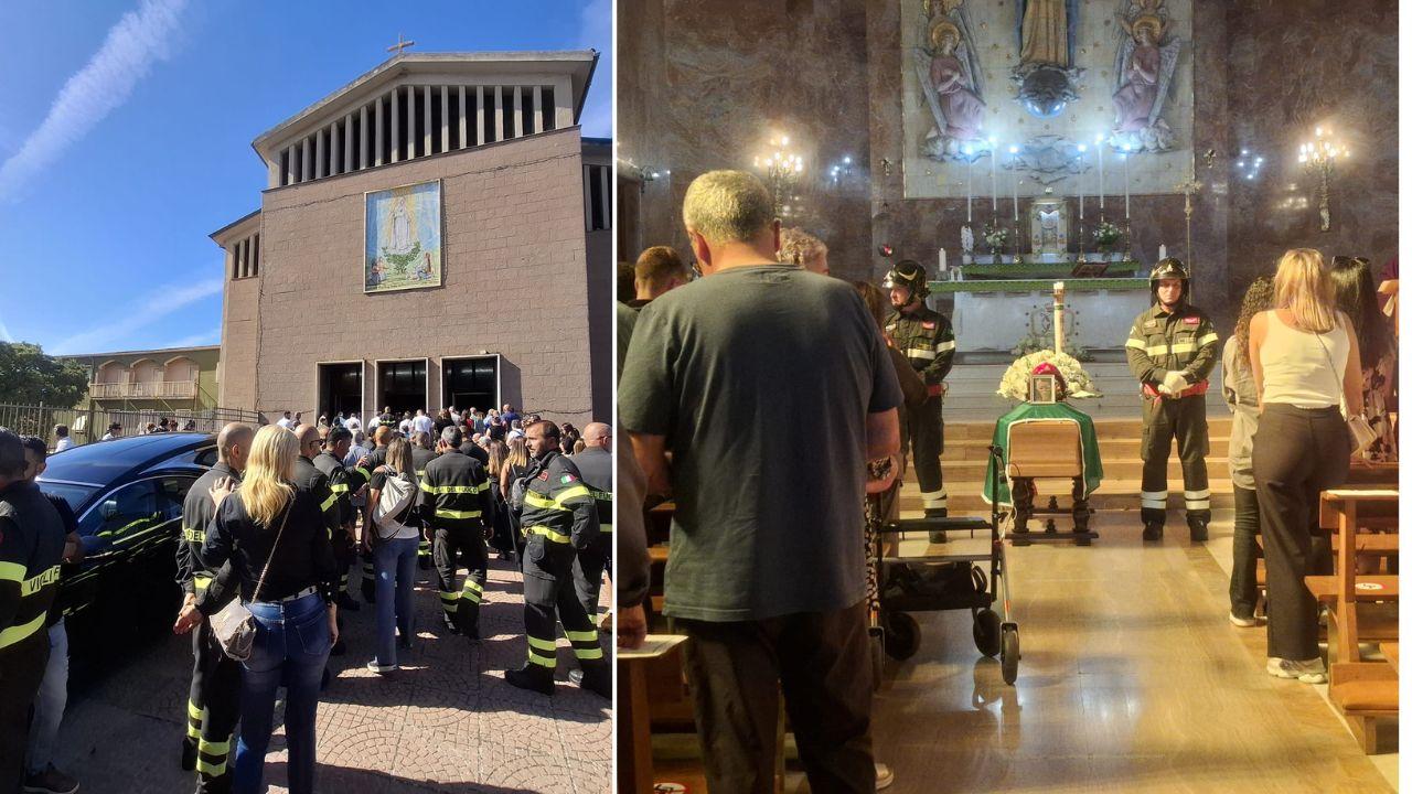 Due momenti delle esequie <strong><em>(foto Ivan Nuvoli)</em></strong>