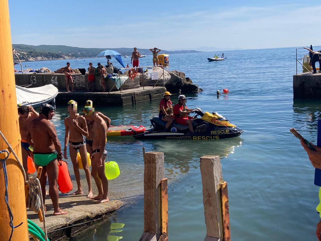 
	I&nbsp;soccorritori durante la gara

