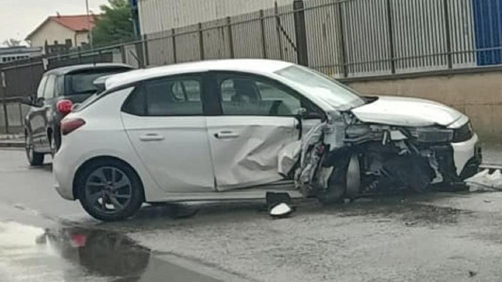 L'auto danneggiata
