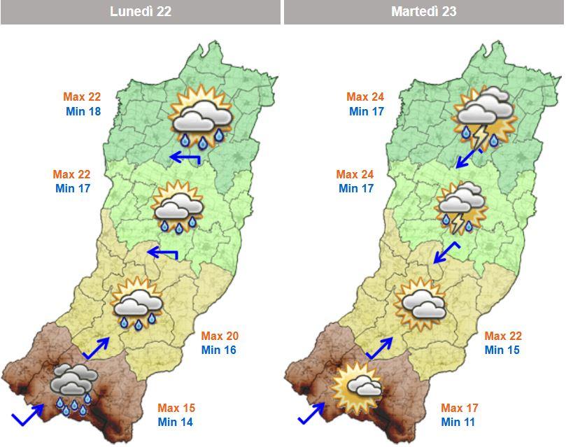Addio all’estate: piogge, temporali e temperature in calo per tutta la settimana