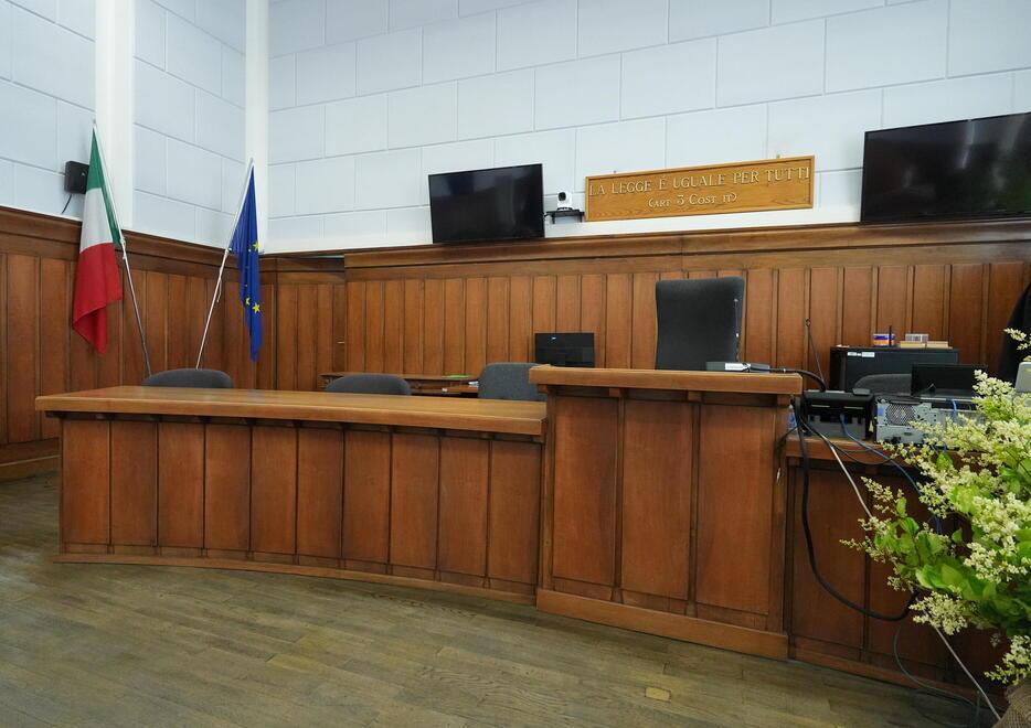 Un'aula di tribunale in una foto d'archivio