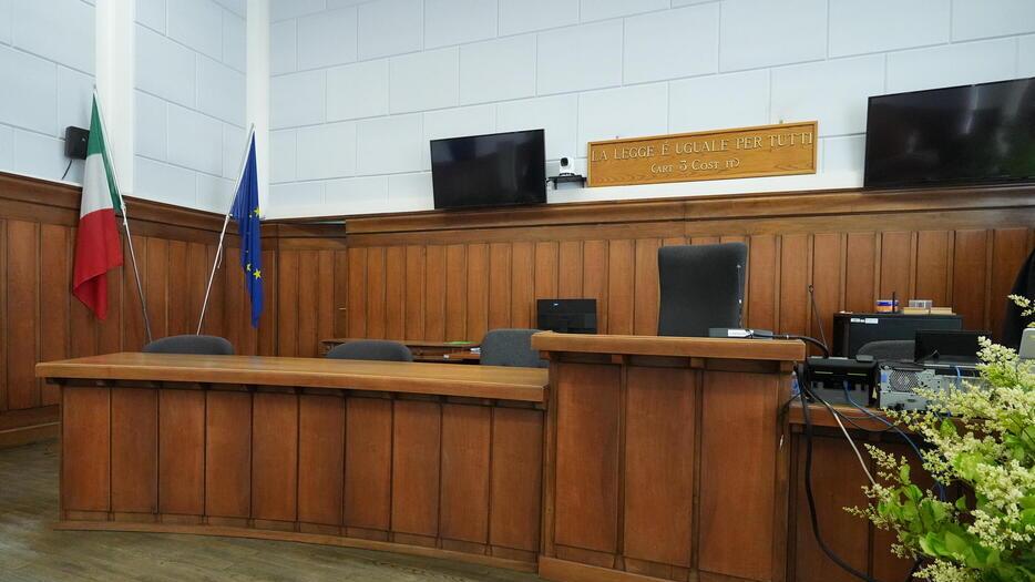 Un'aula di tribunale in una foto d'archivio