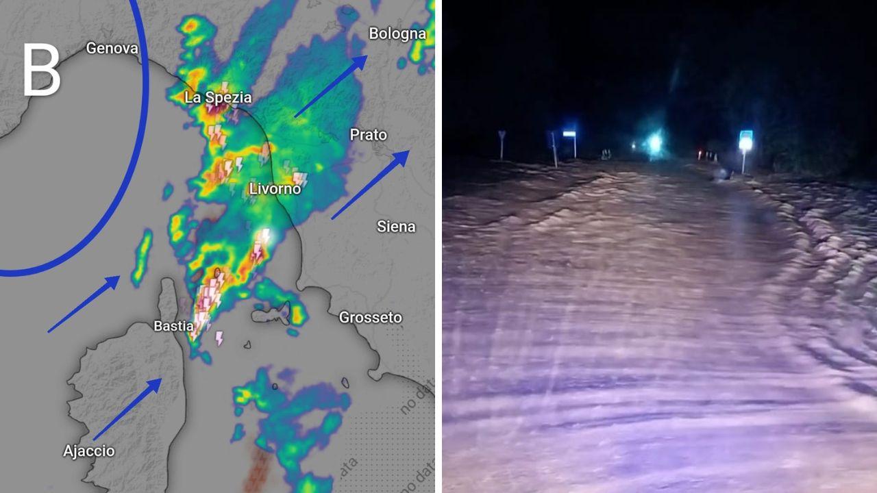 La mappa del Cmt, strada allagata a Manciano (Grosseto)