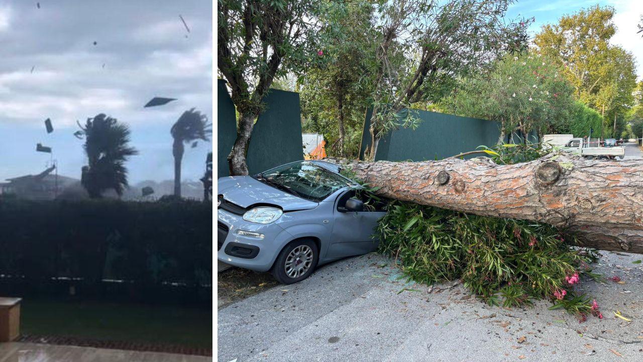I danni della tromba d'aria in Versilia
