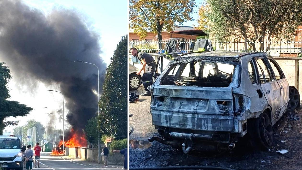 Auto avvolta dalle fiamme e distrutta, paura a Magreta – Video