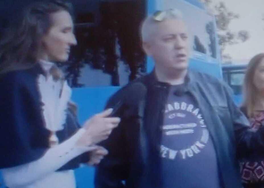 
	L'inviata di Striscia la Notizia Chiara Squaglia con il sindacalista Giovanni Regali


