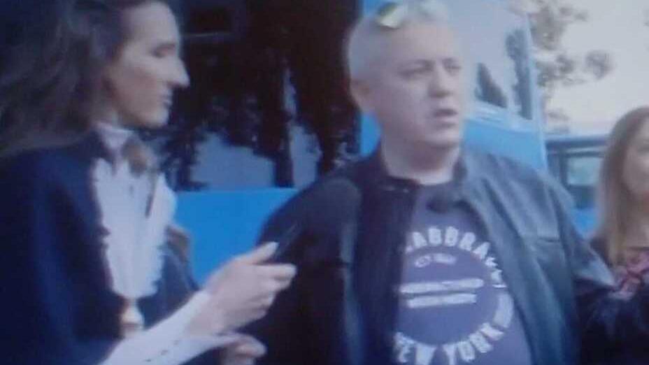 L'inviata di Striscia la Notizia Chiara Squaglia con il sindacalista Giovanni Regali