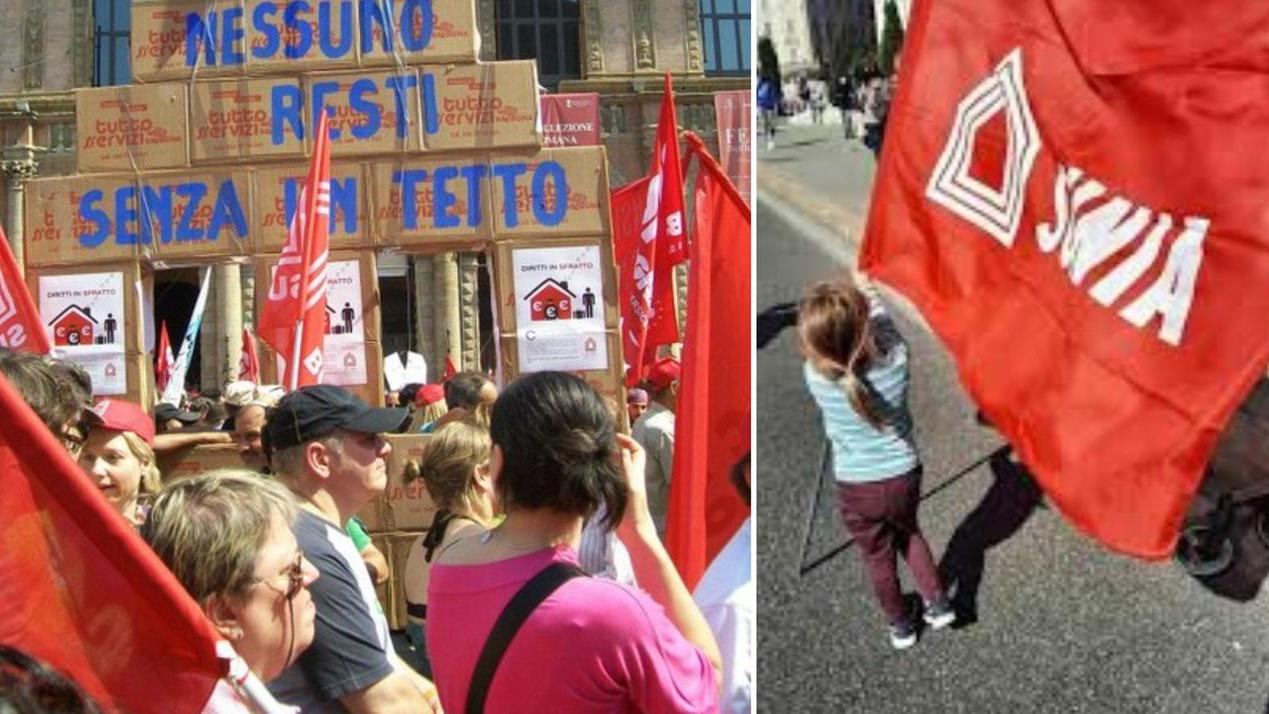 Una manifestazione del Sunia a Bologna