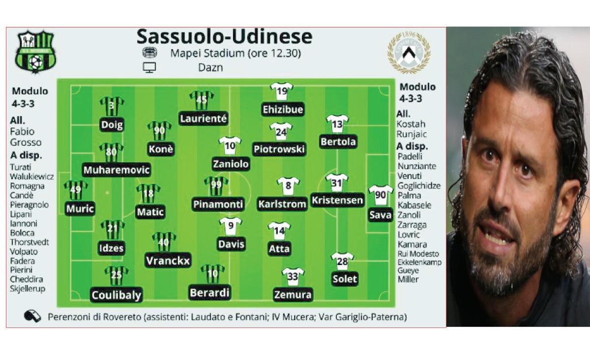 Grosso sprona il Sassuolo: «Servono punti con l’Udinese»