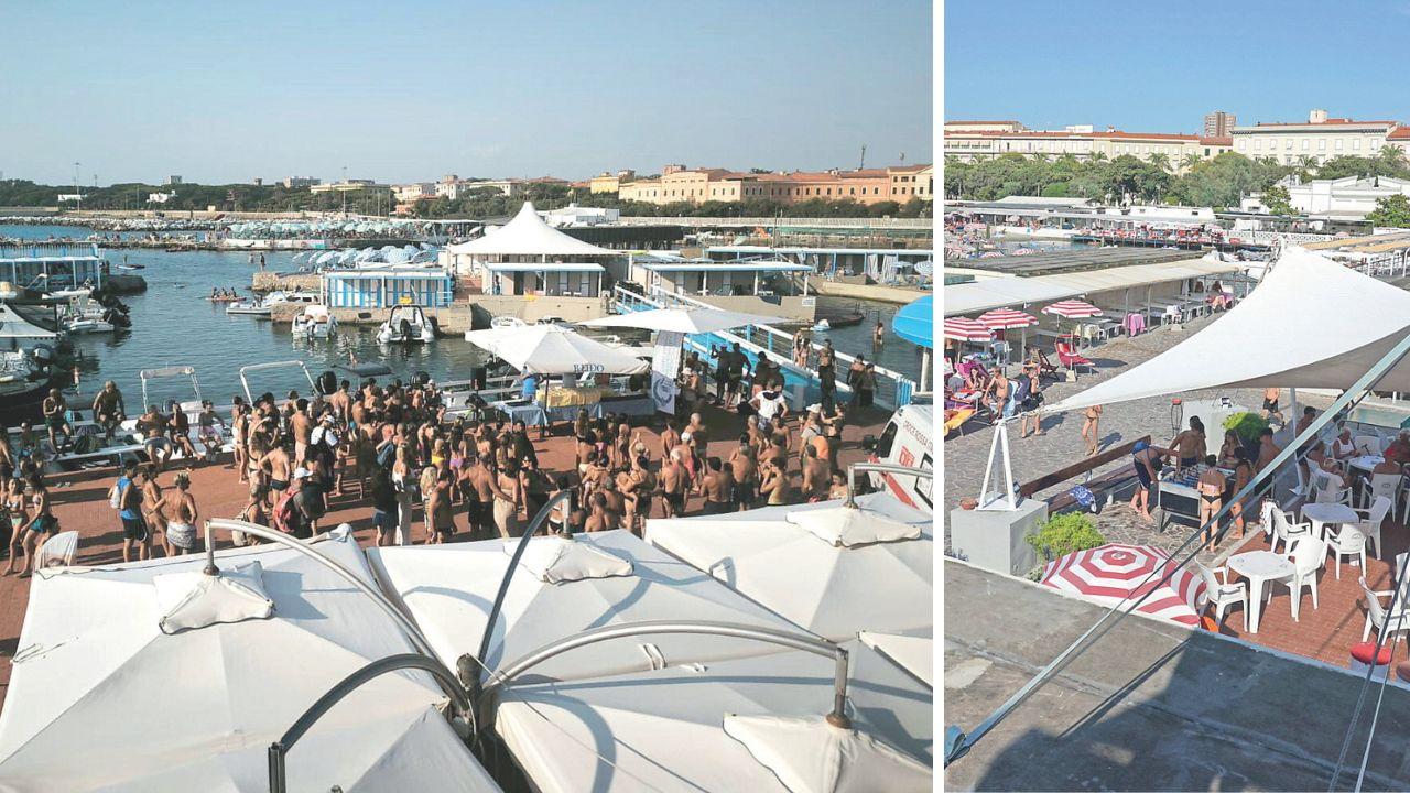 I bagni Lido di Ardenza, a dx lo stabilimento dei Tirreno vicino alla Terrazza