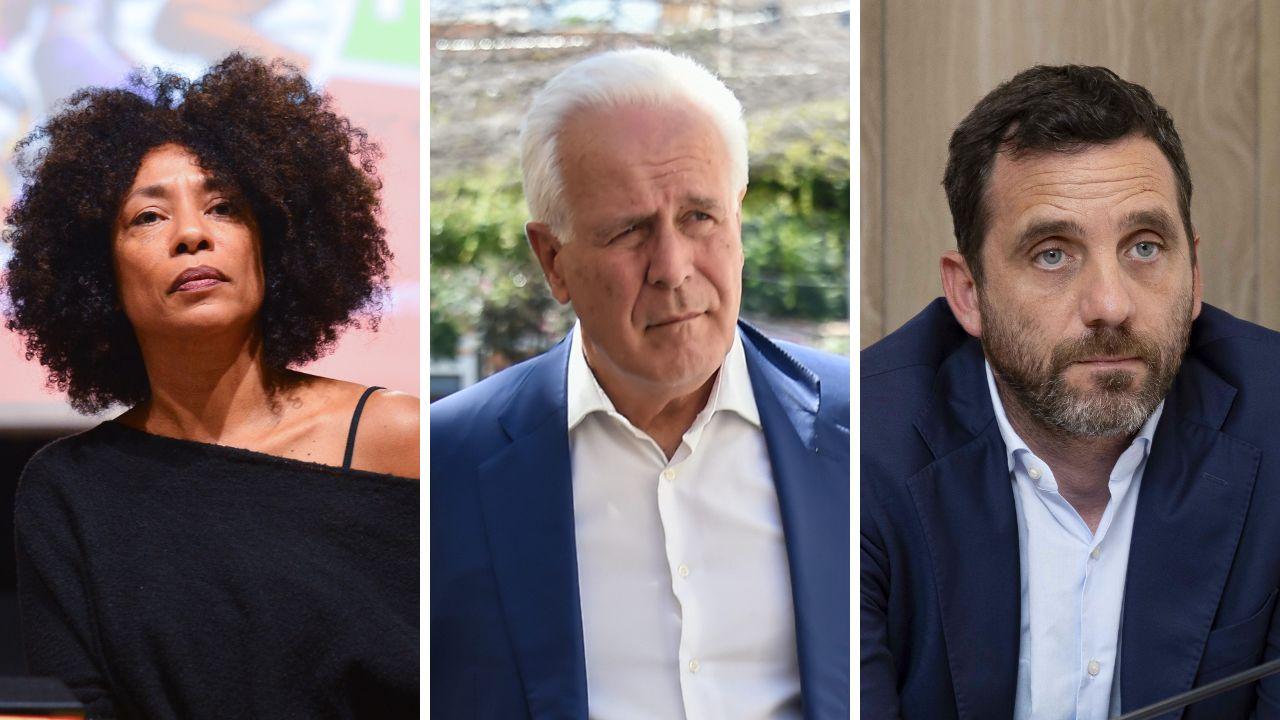 Elezioni regionali, i candidati presidente: da sx Antonella Bundu, Eugenio Giani e Alessandro Tomasi 