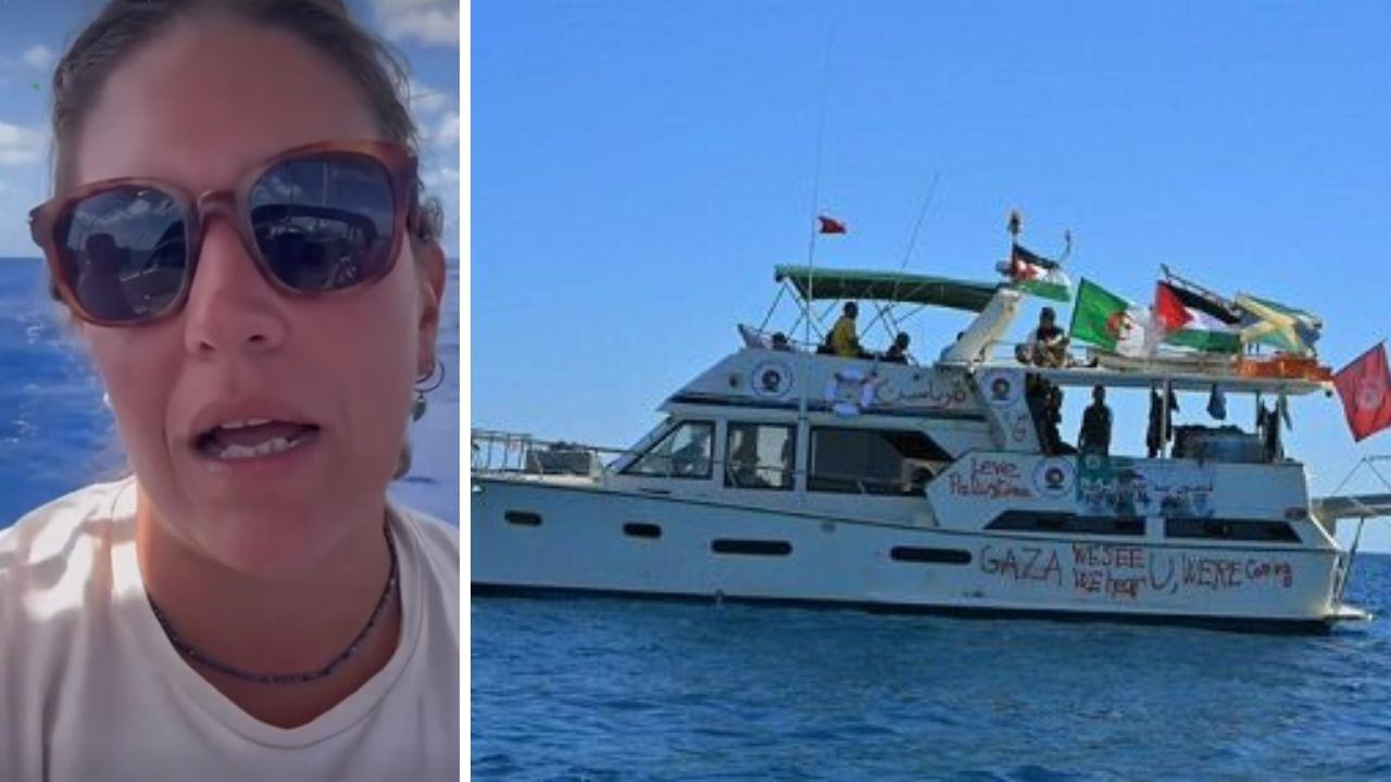 Margherita Cioppi e una nave della Flotilla