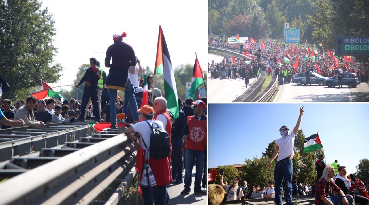 
	Il corteo in tangenziale (foto Luigi Esposito)

