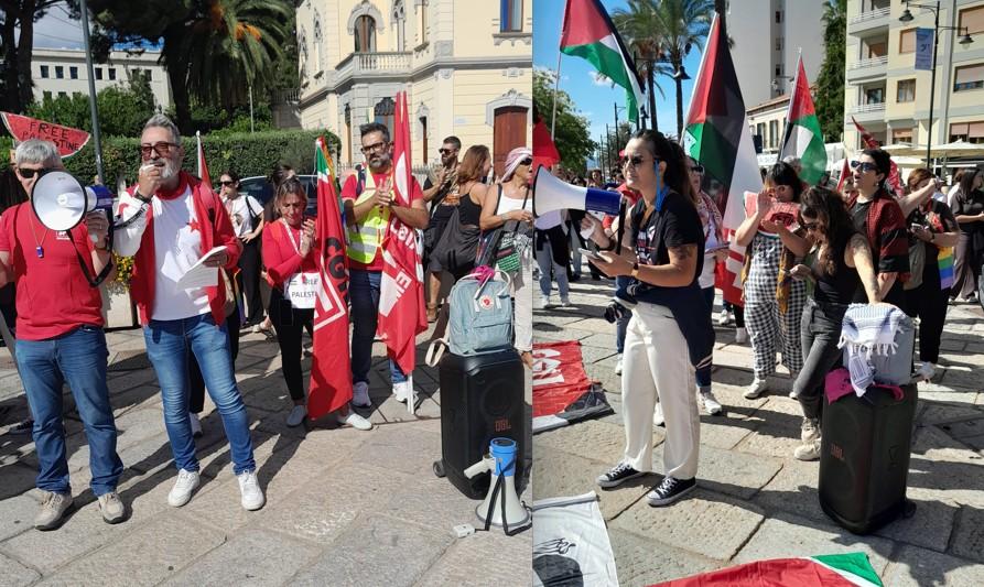 Olbia, in centinaia in piazza per Gaza e la Flotilla: «Palestina libera»