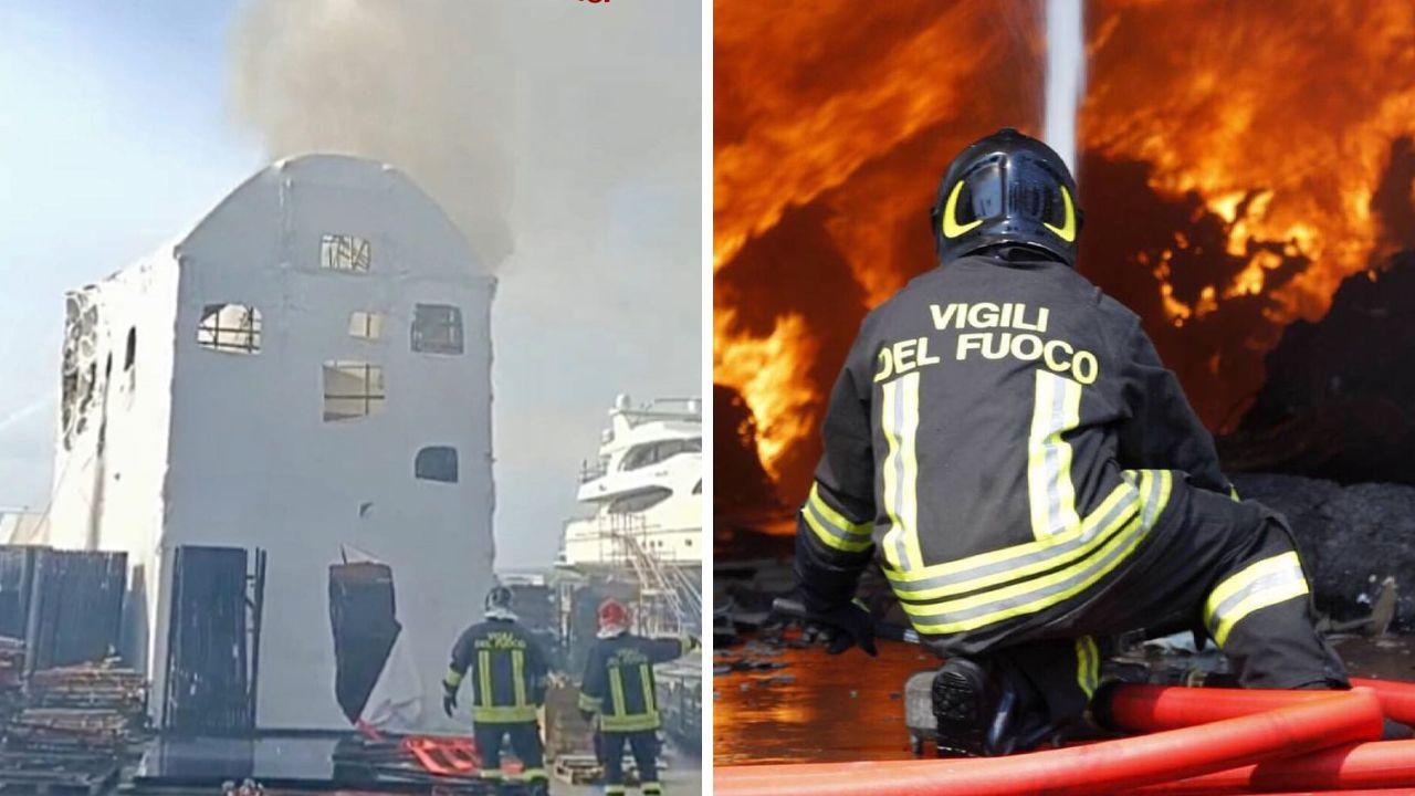 L'incendio al cantiere navale 