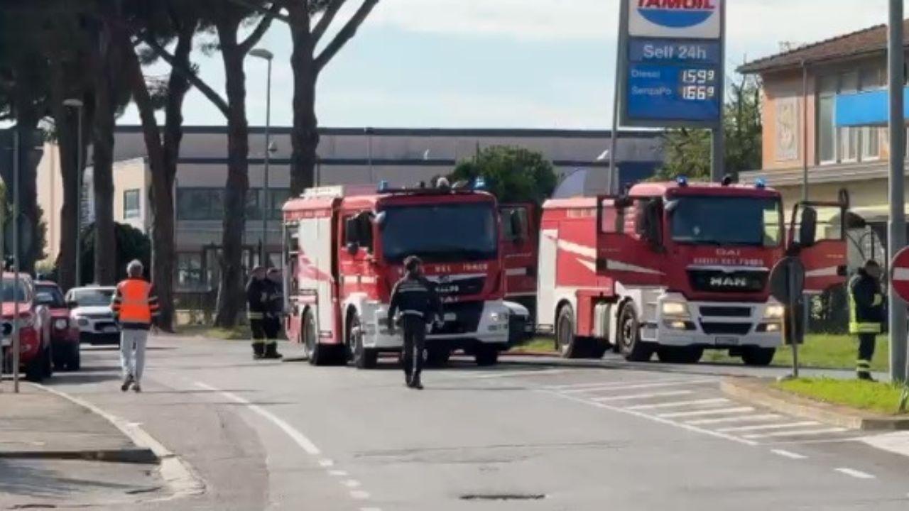 L'intervento di vigili del fuoco e polizia municipale (Foto di Paolo Nucci)