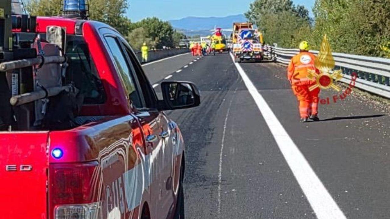 L'incidente in A1 a Cortona