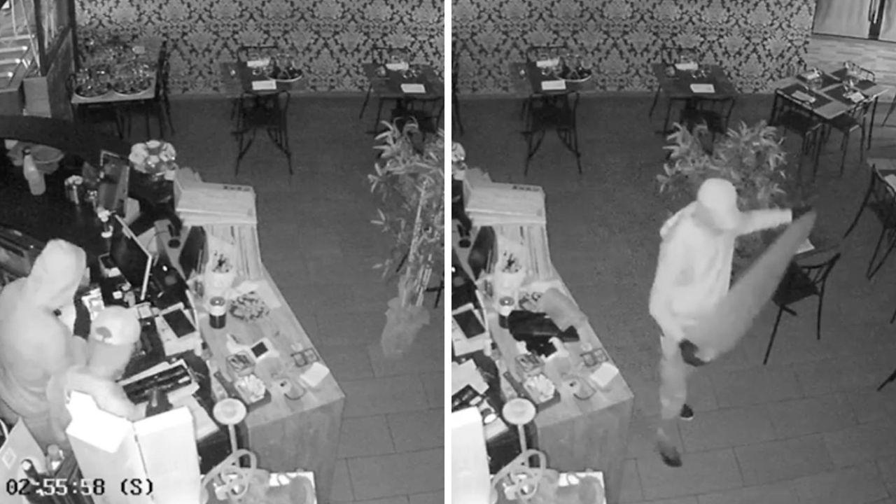 Due frame del video registrato dalle telecamere