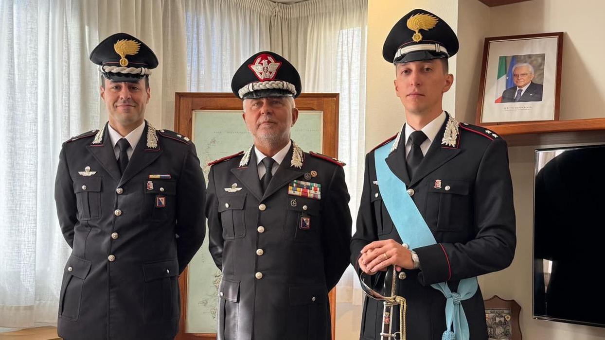 A sinistra il maggiore Cerri, al centro il generale Grasso a destra il tenente Revelant