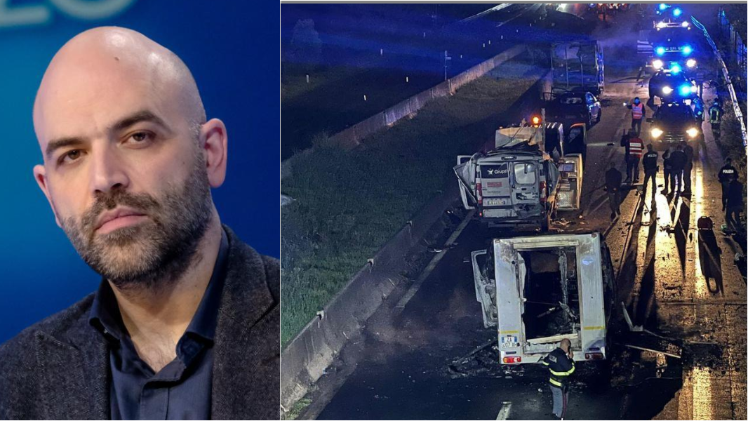 
	Roberto Saviano e i portavalori assaltati in Toscana nell'aprile 2025

