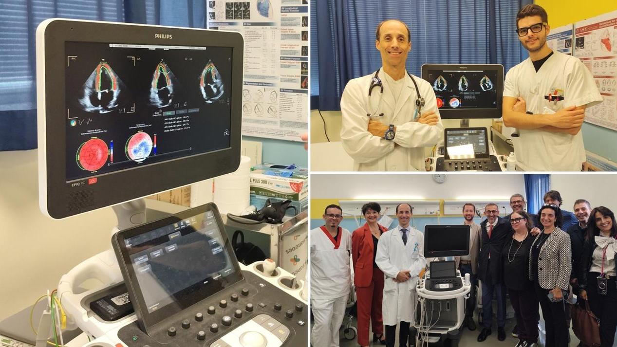 L'ecocardiografo, i dottori Ratti e Malaguti e i donatori