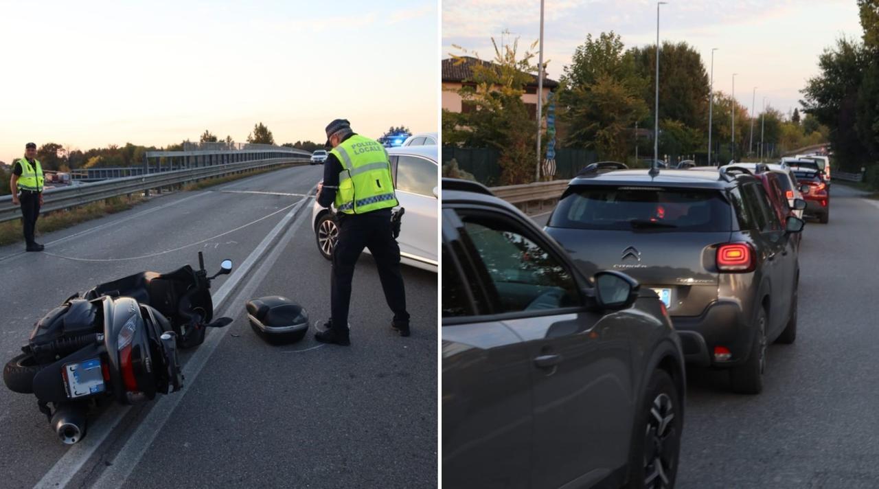 
	L'incidente e le code (foto di Luigi Esposito)

