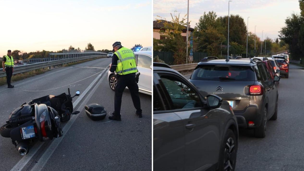 L'incidente e le code (foto di Luigi Esposito)