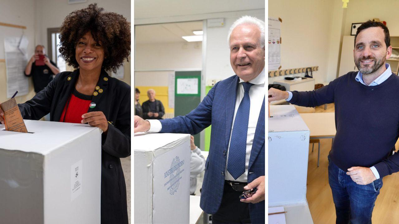 I tre candidati al voto (foto Galletti e Nucci)