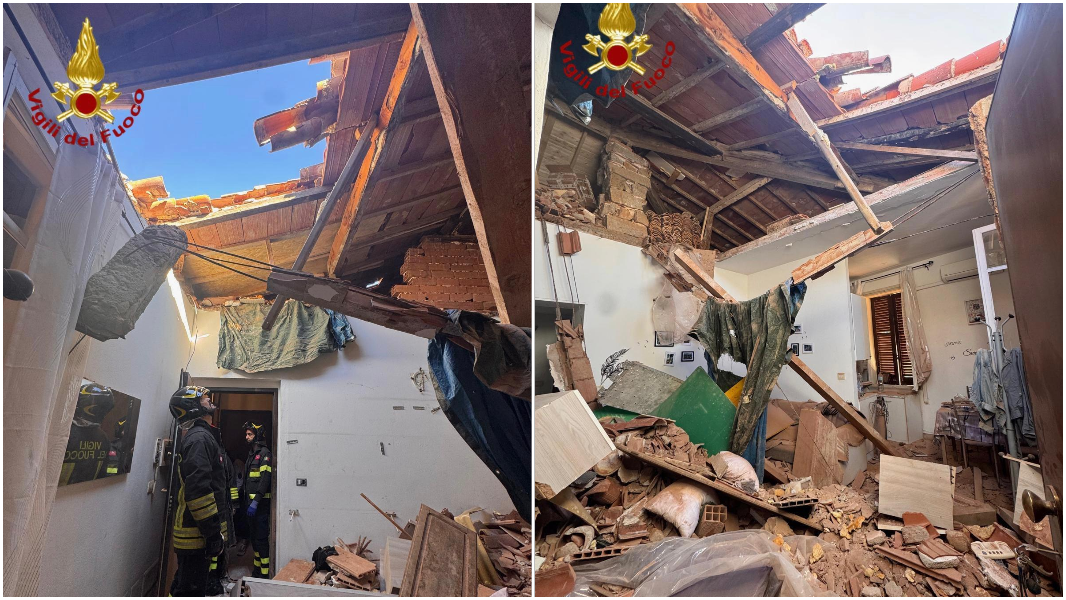 Paura in una palazzina: cede il solaio all’ultimo piano