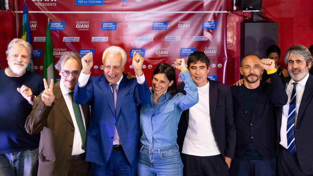 La gioia di Eugenio Giani con Elly Schlein
