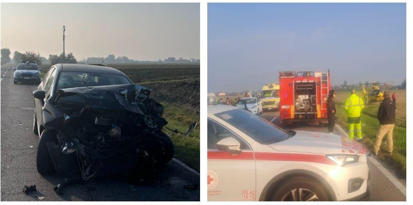 Scontro tra tre auto a Cadelbosco Sopra: tre feriti, uno grave