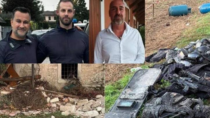 I tre carabinieri morti nell'esplosione, il Brigadiere Capo Q.S. Valerio Daprà, il Carabiniere Scelto Davide Bernardello, il Luogotenente C.S. Marco Piffari